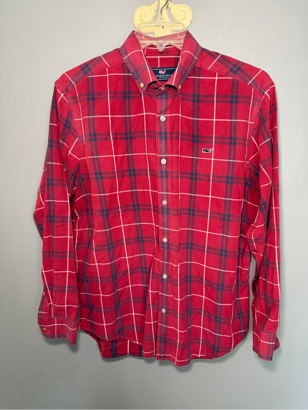 Vineyard Vines Red Plaid Long-Sleeve Button-Down Shirt